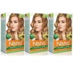 Nisha Cream Hair Colour 7.3 HONEY BLONDE (60gm + 90ml + 18ml Nisha Conditioner with Natural Herbs 100% Grey Hair Coverage Suitable for Hair Highlights) Pack of 3 - Fast UK Delivery - Image 2