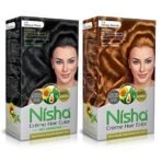 Nisha Cream Hair Color (60gm + 60ml + 18ml Conditioner for Each) Combo Pack of Natural Black & Honey Blonde Fast Shipping to USA & Canada - Image 2