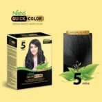 Nisha 5 Minutes Quick Hair Colour For Women & Men | Henna Based Hair Color | 100% Gray Coverage With No Ammonia- Black (Pack Of 3) - Fast UK Delivery - Image 4