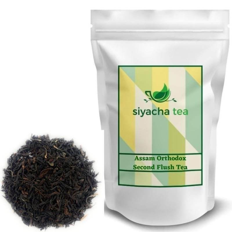 uk51rhMgI1VOL-1-1.jpg Siyacha Tea Pure Assam Black Tea|100g Pouch|Whole Leaves with Special Finest Tippy Golden Flowery Orange Pekoe(SFTGFOP)|Refreshing Second Flush Orthodox Chai Patti|Premium Blend| - Fast UK Delivery - Image 1