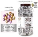 Swad Happy Birthday Friend Gift with Card (Swad Digestive Candy 200 Jar & 1 Greeting card) - Fast UK Delivery - Image 3
