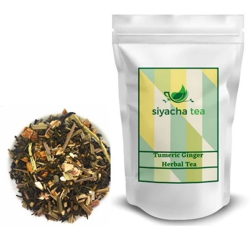uk51sbKN3J1aL-1-1.jpg Siyacha Tea Turmeric Ginger Green Tea |Whole Leaf Loose Chai Patti| Immunity Boosting | Antioxidant Rich Blend|Natural Detox Herbal Blend| Super Food Blend |1KG - Fast UK Delivery - Image 1