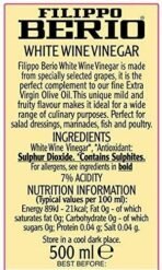 Filippo Berio White Wine Vinegar, 16.91 fl oz 500 ml - Fast UK Delivery - Image 4