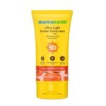 Mamaearth Ultra Light Indian Sunscreen-50 g with Carrot Seed & Turmeric | SPF 50 PA ++++| UVA & UVB Protection | No White Cast | Non-Greasy & Quick Absorbing | Super Lightweight | Suits All Skin Types - Fast UK Delivery