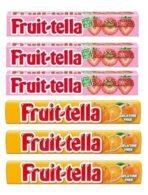 Fruit-Tella Strawberry (Pack Of 3), Fruit-Tella Orange Flavour (Pack Of 3) Chewy Toffee Stick (6 x 32.4g) - Fast UK Delivery - Image 2
