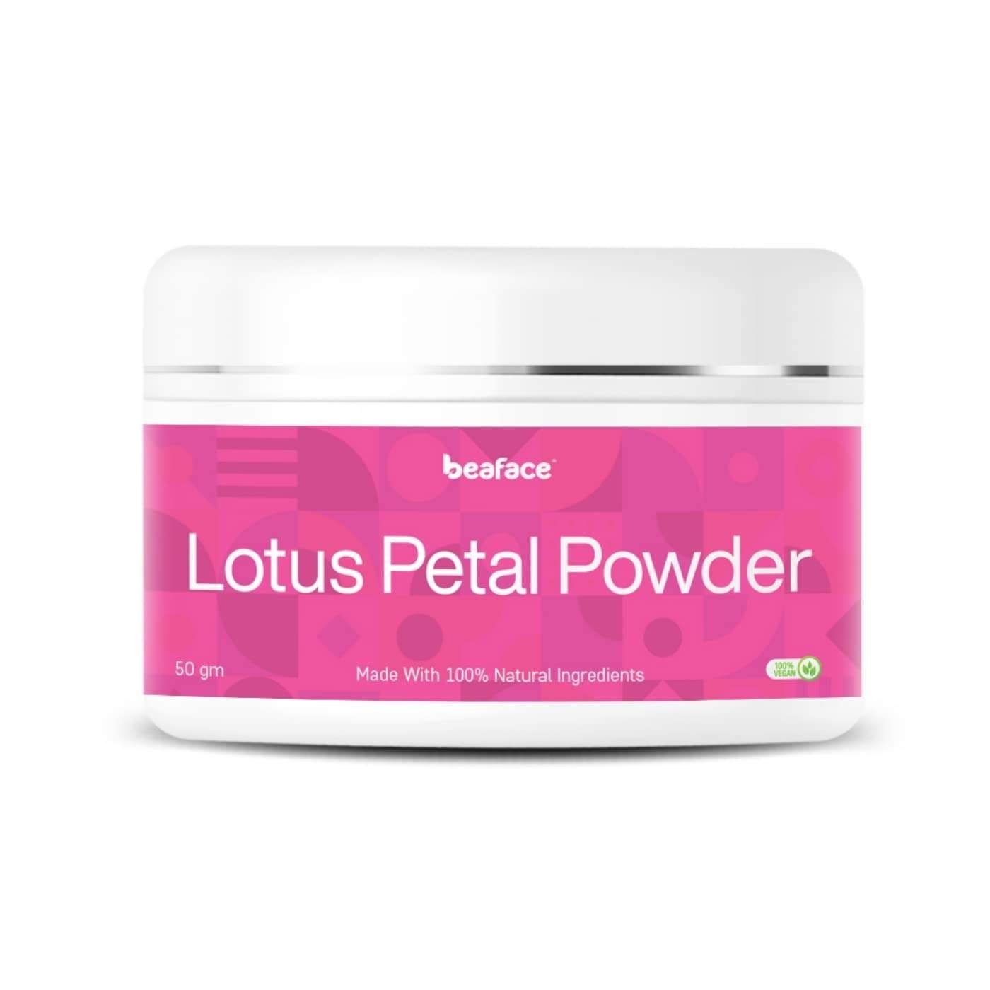 uk51tViQyYXdL-1-1.jpg Beaface Lotus Petal Powder for Face & Skin. Reduces Blackheads & Acne Fairer Complexion - Radiance & Glow Hair Skin (50 Gm) (Pack of 3) - Image 1