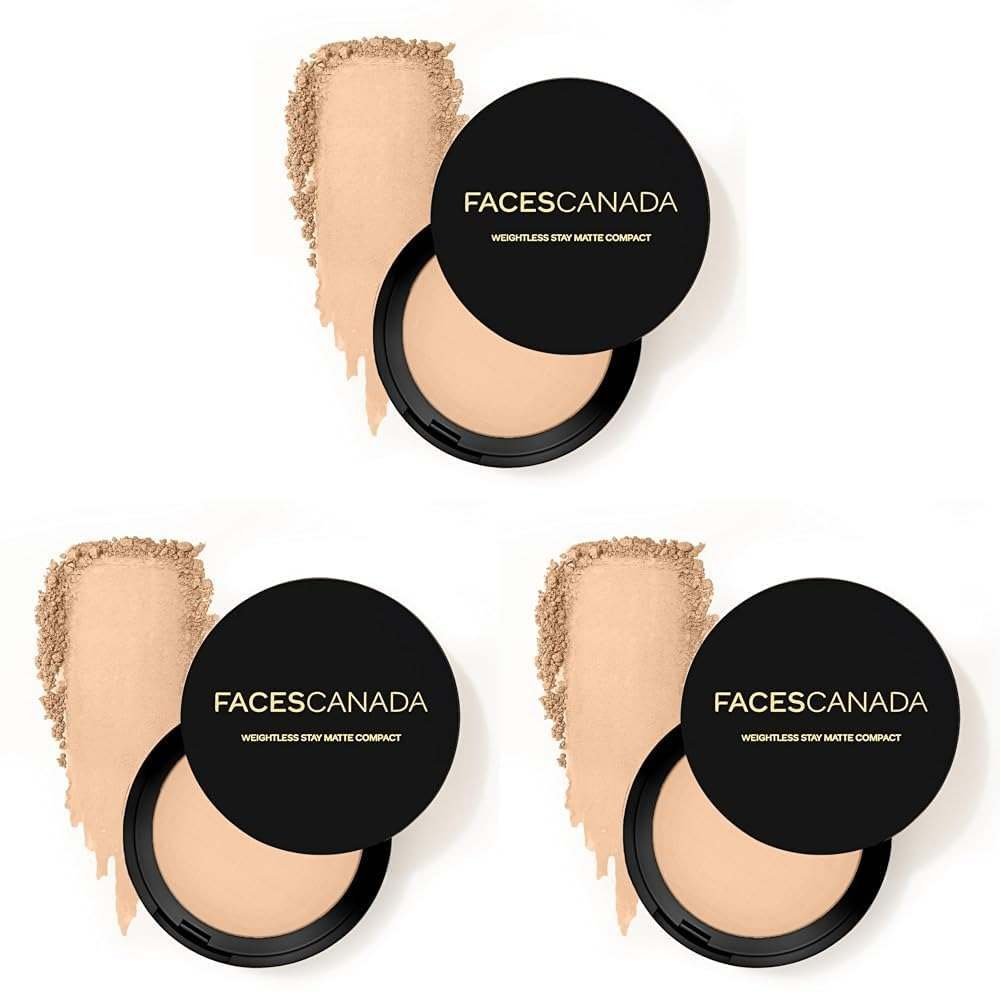uk51tgYR1k3TL-1.jpg FACESCANADA Weightless Stay Matte Finish Compact Powder - Beige, 9 G | Non Oily Matte Look | Evens Out Complexion | Hides Imperfections | Blends Effortlessly | Pressed For All Skin Types - Fast UK Delivery - Image 1