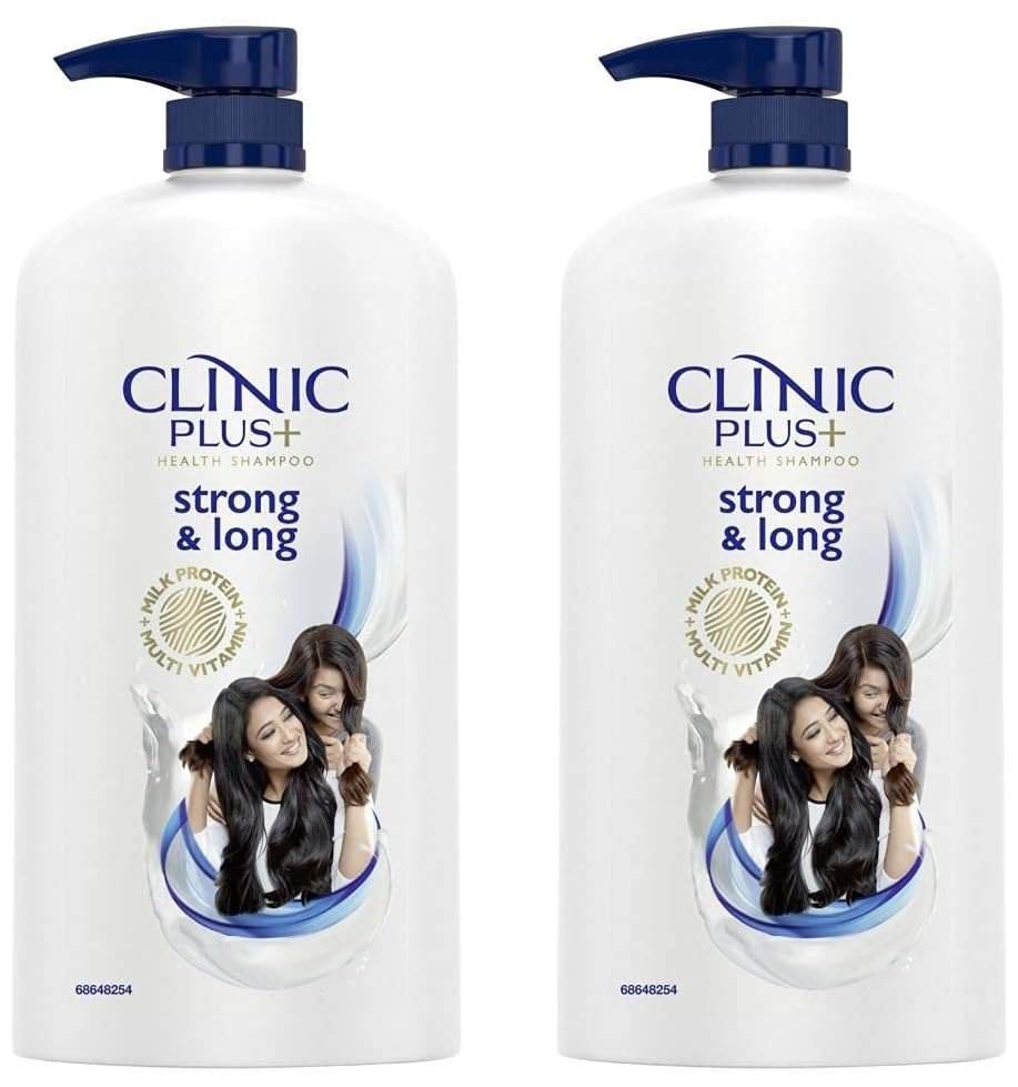 uk51uLtoH5BZL-1-1.jpg Clinic Plus Strong & Long Shampoo 1 L, With Milk Proteins & Multivitamins for Healthy and Long Hair - Strengthening Shampoo for Hair Growth (Pack of 2) - Fast UK Delivery - Image 1