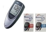 Dr. Morepen Bg-03 Glucometer With Test Strips, Black, Silver (25 & 50 Strips) - Fast UK Delivery