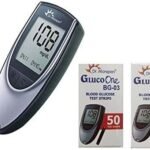Dr. Morepen Bg-03 Glucometer With Test Strips, Black, Silver (25 & 50 Strips) - Fast UK Delivery