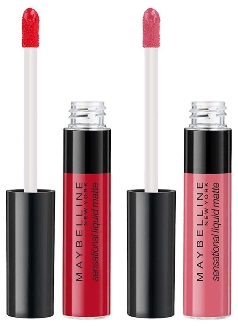 uk51ut2Uypx-L-1.jpg Maybelline New York Sensational Liquid Matte Lipstick 04, Easy Berry, 7G. and Maybelline New York Sensational Liquid Matte Lipstick 03 Flush It Red, 7G - Fast UK Delivery - Image 1