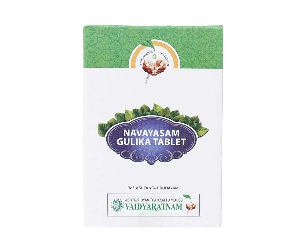 uk51uyBC5uvL.jpg Vaidyaratnam Navayasam Gulika (100 Tablets) - Fast UK Delivery - Image 1
