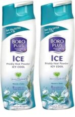 BOROPLUS Prickly Heat Ice Cool Powder- 2 x 150g+35g Packs(2 x 185 g) - Fast UK Delivery