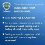 Vicks Inhaler, Portable Nasal Inhaler, With Natural Actives, Quick Relief from Blocked Nose, Menthol Scent - Fast UK Delivery - Image 5