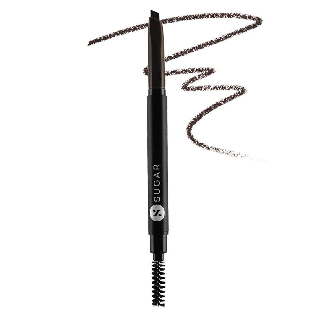 uk51vfxndpslL-1.jpg SUGAR Cosmetics Arch Arrival Brow Definer | Brow Pencil with Spoolie | Lasts Upto 12hrs | Pigmented Eyebrow Pencil | Long Lasting & Natural Finish | 3.5gm - 04 Felix Onyx - Fast UK Delivery - Image 1