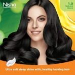 Nisha Cream Hair Colour, Permanent Hair Color Natural Black, Silky & Shiny 100% Grey Coverage & Ammonia Free Hair Dye With Natural Henna Extract, 60G+60Ml - Fast UK Delivery - Image 5