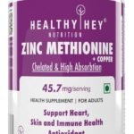 Healthyhey Nutrition Zinc Methionine Plus Copper, Supports Immune and Antioxidant Protection - 120 Veg Capsules - Fast UK Delivery
