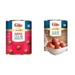 Gits Open & Eat Mini Gulab Jamun, 30 Pieces Per Can, Mouth-Watering Indian Mithai, 1Kg & Gits Open & Eat Gulab Jamun Tin, 16 Pieces per Can, Mouth-Watering Indian Mithai, 1Kg - Fast UK Delivery