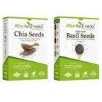Attar Ayurveda Chia Seeds 500 Grams , Basil Seeds 500 Grams Combo Pack | 100% Natural, Preservative Free | Ideal for Weight Loss, Glowing Skin & Improved Hair Quality - Fast UK Delivery - Image 2