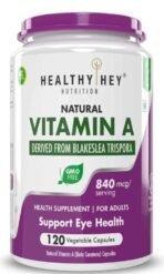HealthyHey Nutrition Natural Vitamin A from Beta Carotene | Non-Synthetic | Non-GMO | -120 Veg Capsules - Fast UK Delivery