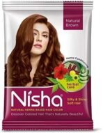 Nisha Henna Based Hair Color Packet No Ammonia Long Lasting (30 g (Pack of 10), Natural Brown) - Fast UK Delivery - Image 3