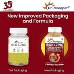 DR. MOREPEN Iron & Zinc Tablets | Enriched with Iron, Zinc, Vitamin C & B12 | Natural & Safe for Men and Women | 60 Veg Tablets - Fast UK Delivery - Image 4