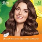Nisha Cream Hair Color Chocolate Brown, Permanent Hair Colour for Women Men, No Ammonia, Ultra Soft Deep Shine, 100% Grey Coverage, 3.5 Chocolate Brown Hair Colour (60gm+60ml+18ml) - Fast UK Delivery - Image 5