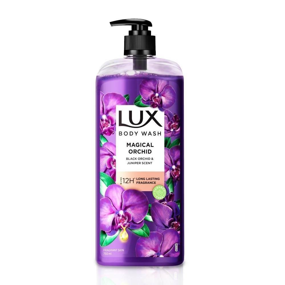 uk51xsHERQG4L-1-1.jpg Lux Body Wash Fragrant Skin Black Orchid Scent & Juniper Oil Supersaver Xl Pump Bottle With Long Lasting Fragrance, Glycerine, Paraben Free, Extra Foam, 750 Ml - Fast UK Delivery - Image 1