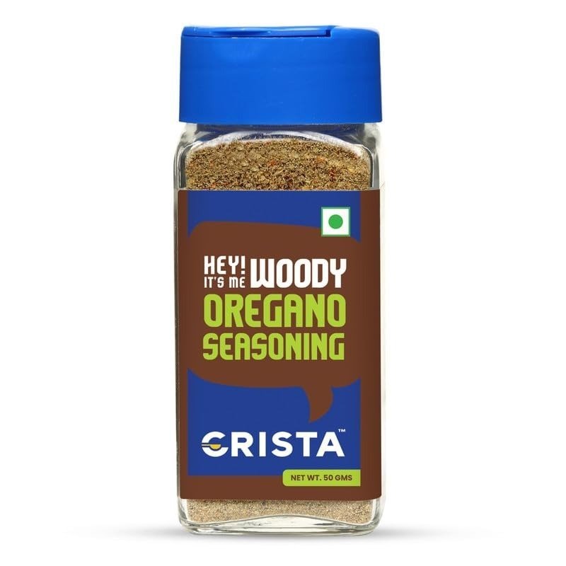 uk51y3KIF6ACL-1-1.jpg CRISTA Woody Oregano Seasoning | Fresh | Aromatic | Premium Spices & Herbs Blend | Vegan | Trans Fat Free | Cholesterol Free | Zero added Colours, Fillers, Additives & Preservatives | 50 gms - Image 1