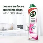 Cif Pink Multi Purpose Surface Cleaner Cream with Floral Fragrance, Removes Grease & Dirt wth Natural Cleaning Particles for Shiny Surface, 2x500ml - Fast UK Delivery - Image 6