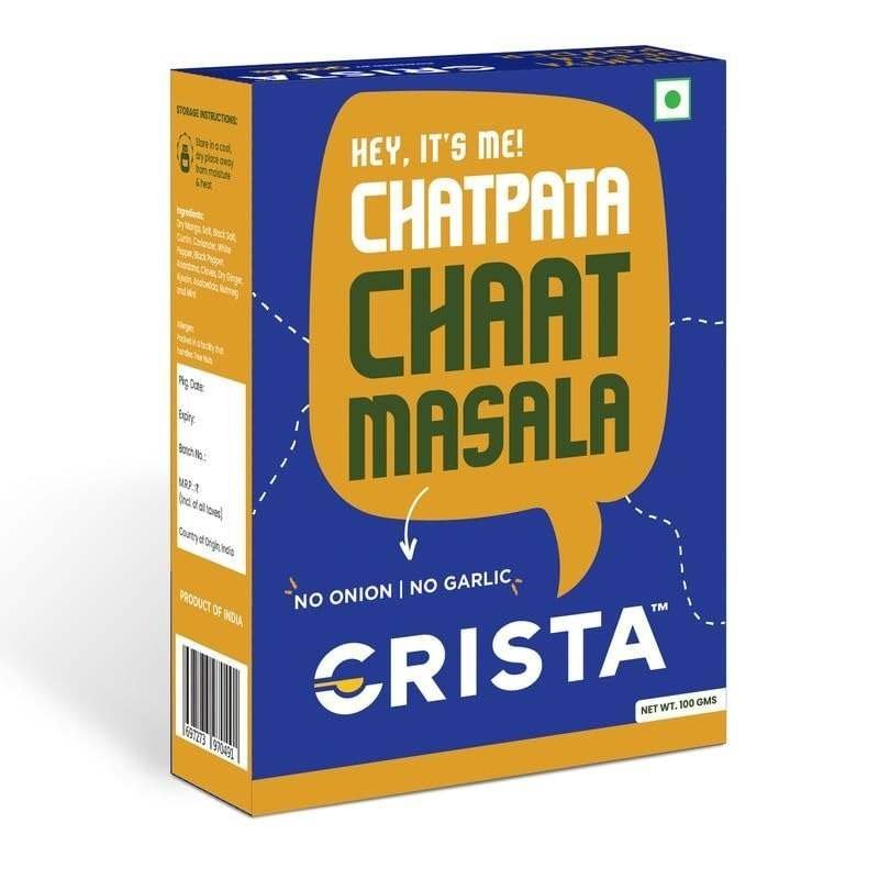 uk51zkScdZqL-1.jpg CRISTA 100 gms Chatpata Chaat Masala | Chat Masala | Chat Masala Powder | Vegan | No Onion | No Garlic | No Added Sugar | Trans Fat Free | Zero added Colours & Preservatives - Image 1