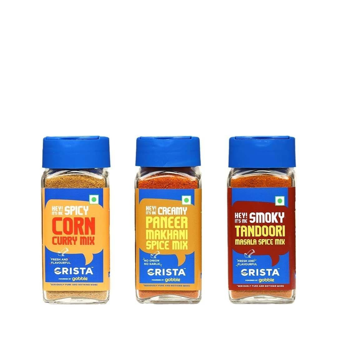 uk61-vzmg0UNL-1-1.jpg CRISTA SERIOUSLY PURE AND NOTHING MORE Flavours Of India-Gourmet Indian Spice Blends Combo-2|Makhani Gravy Spice Mix 50 Gm|Tandoori Masala Spice Mix 45 Gm|Spicy Corn Curry 45 Gms|Set Of 3 - Image 1