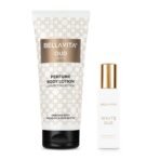 Bella Vita Luxury White Oud Unisex Eau De Parfum OUD WHITE Perfume Body Lotion for Nourishing Hydrating Soft SuppleHealthy Skin with Argan Oil and Shea Butter 200 Ml - Fast UK Delivery