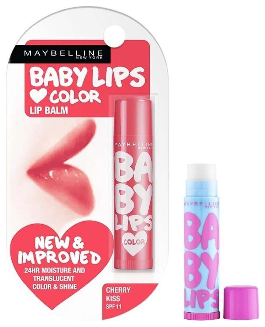 uk61190Zb6zcL-1.jpg Maybelline New York Baby Lips Lip Balm, Cherry Kiss, 4g and Maybelline Baby Lips Anti Oxidant, Berry, 4g - Fast UK Delivery - Image 1