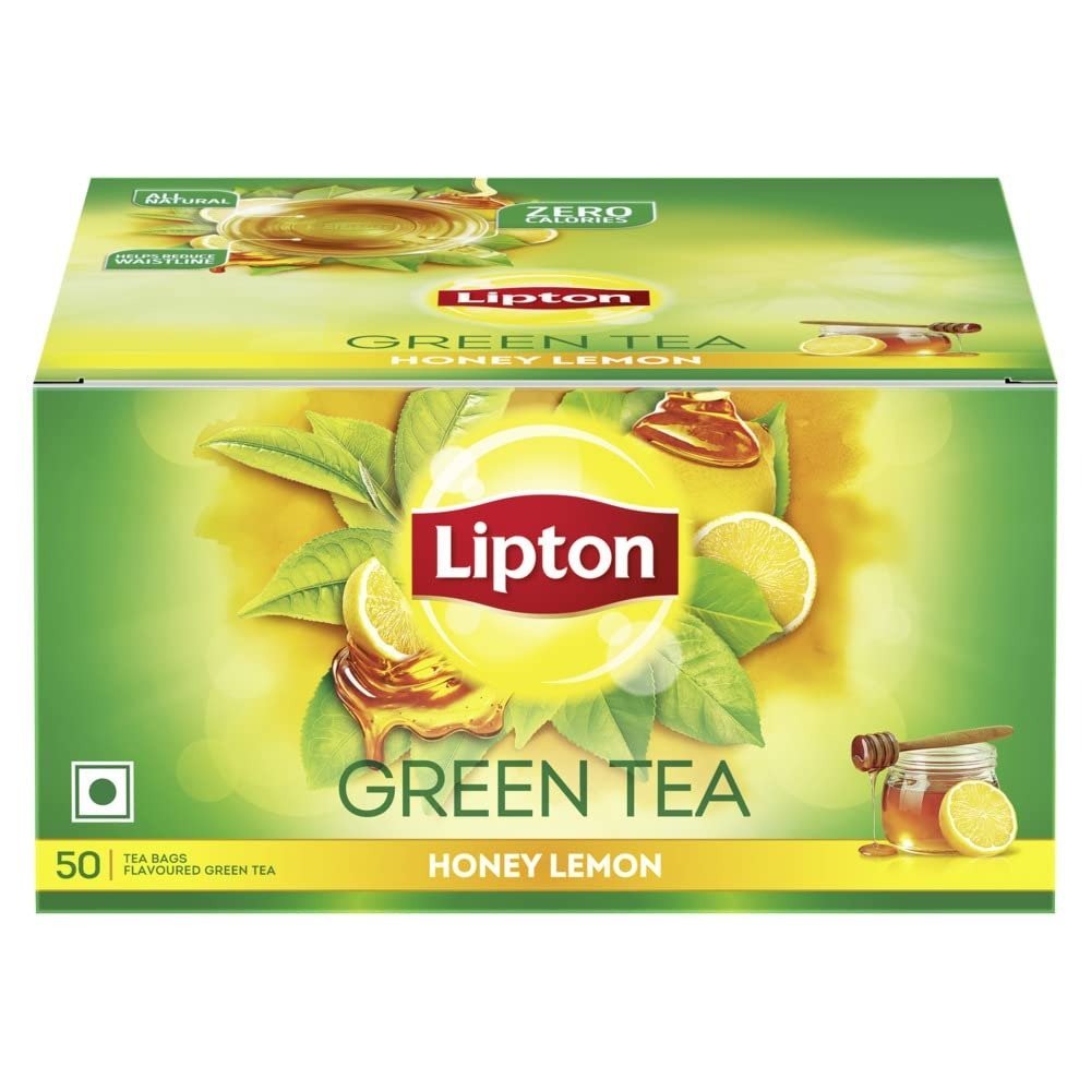 uk611ETp3NGOL.jpg Lipton Honey Lemon Green Tea Bags 50 Tea Beg Flavoured Green Tea, 70 Grams - Fast UK Delivery - Image 1