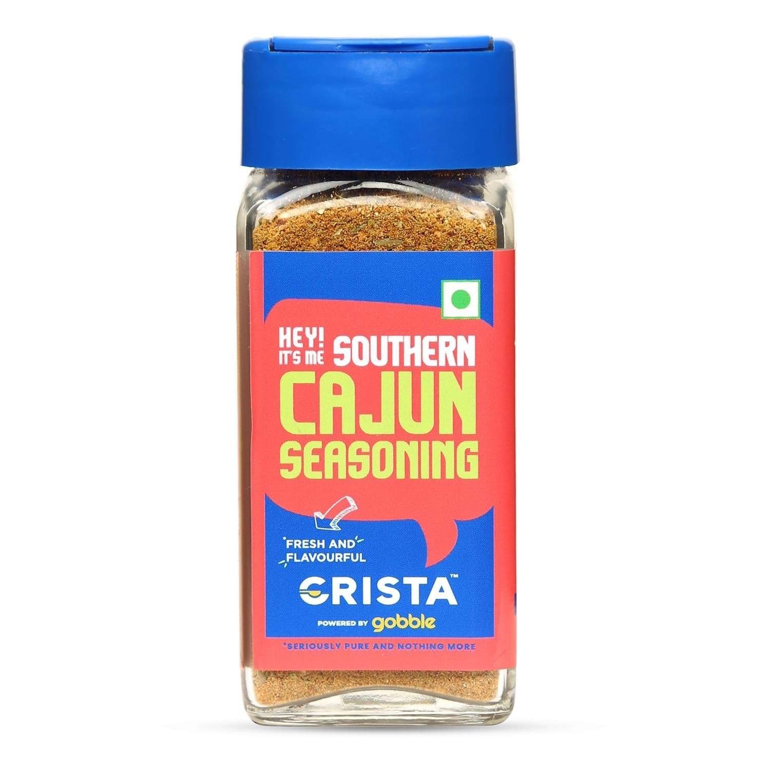uk612B7ENxs7L-1-1.jpg CRISTA 45 gms Southern Cajun Seasoning for Fries, Popcorn & Appetizers | Mixed Spices Blend | Vegan | Zero added Colours, Fillers, Additives & Preservatives - Image 1