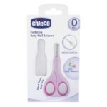 Chicco Baby Nail Scissors with Rounded Ends | Includes Cover for Hygeinic Storage | Baby Nail Cutter Scissors for Safe Use (Pink) - Fast UK Delivery