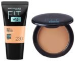 Maybelline New York Liquid Matte Full Coverage Foundation, & New York Compact Powder For All Skin Types,220 Natural Beige, 8G, Pack Of 1 - Fast UK Delivery