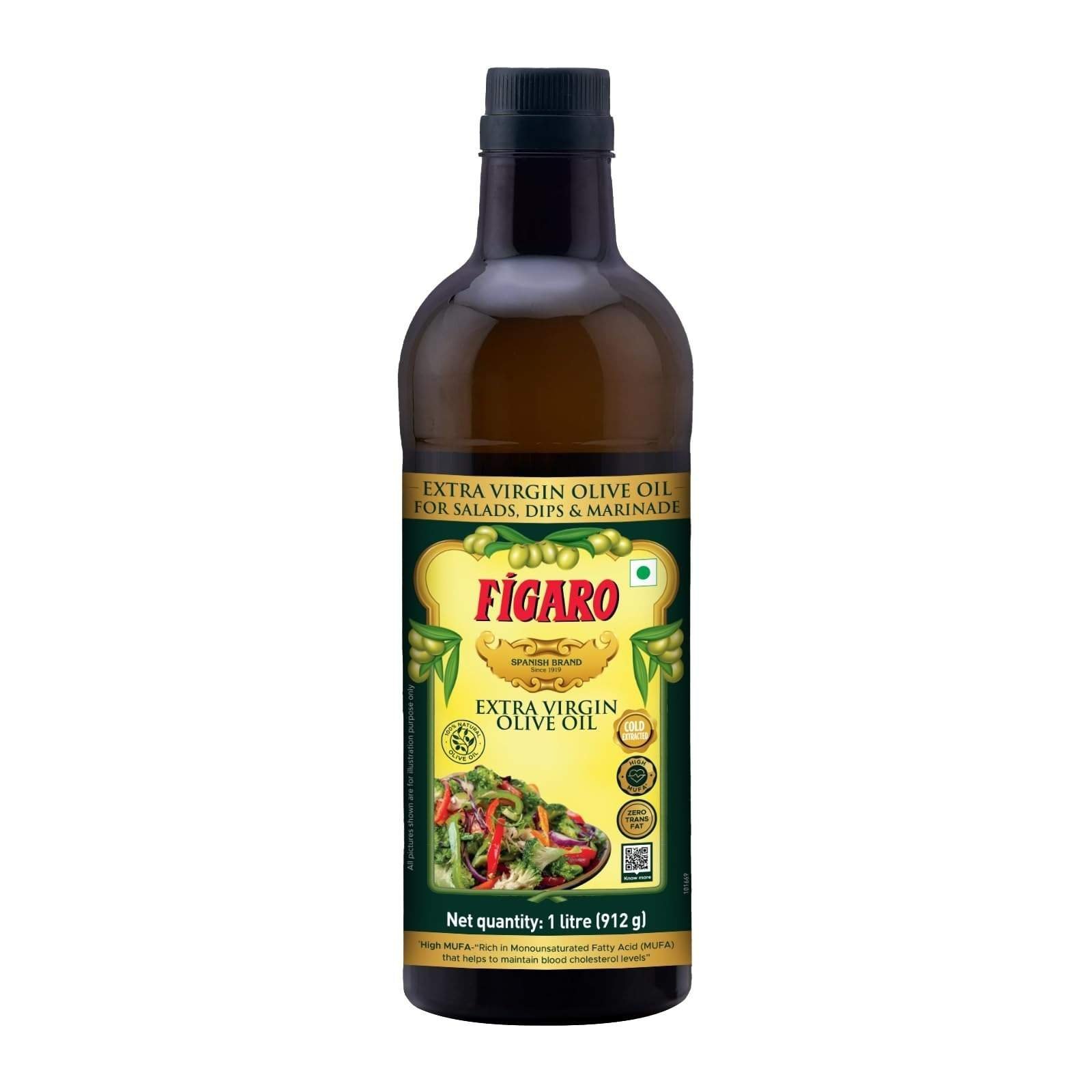 uk613HYsESilL-1.jpg Figaro Extra Virgin Olive Oil- 100% Natural and Cold Extracted- Perfect for Salad, Paratha, Marinade - Imported from Spain- 1L Bottle - Fast UK Delivery - Image 1