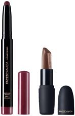FACESCANADA Ultime Pro HD Intense Matte Lips + Primer - Wine Shot 26 & FACES CANADA Weightless Matte Lipstick - Pretty Sepia 08 (Brown) - Fast UK Delivery