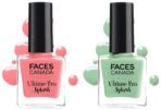FACESCANADA Splash Nail Enamel, Ballerina 201, 8 Ml And Faces Splash Glossy Finish Nail Enamel, Linty 45, 8 Ml - Fast UK Delivery