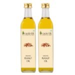 Praakritik Organic Extra Virgin Peanut Oil, (500ml Pack of 2), Perfect for Daily Cooking - Fast UK Delivery