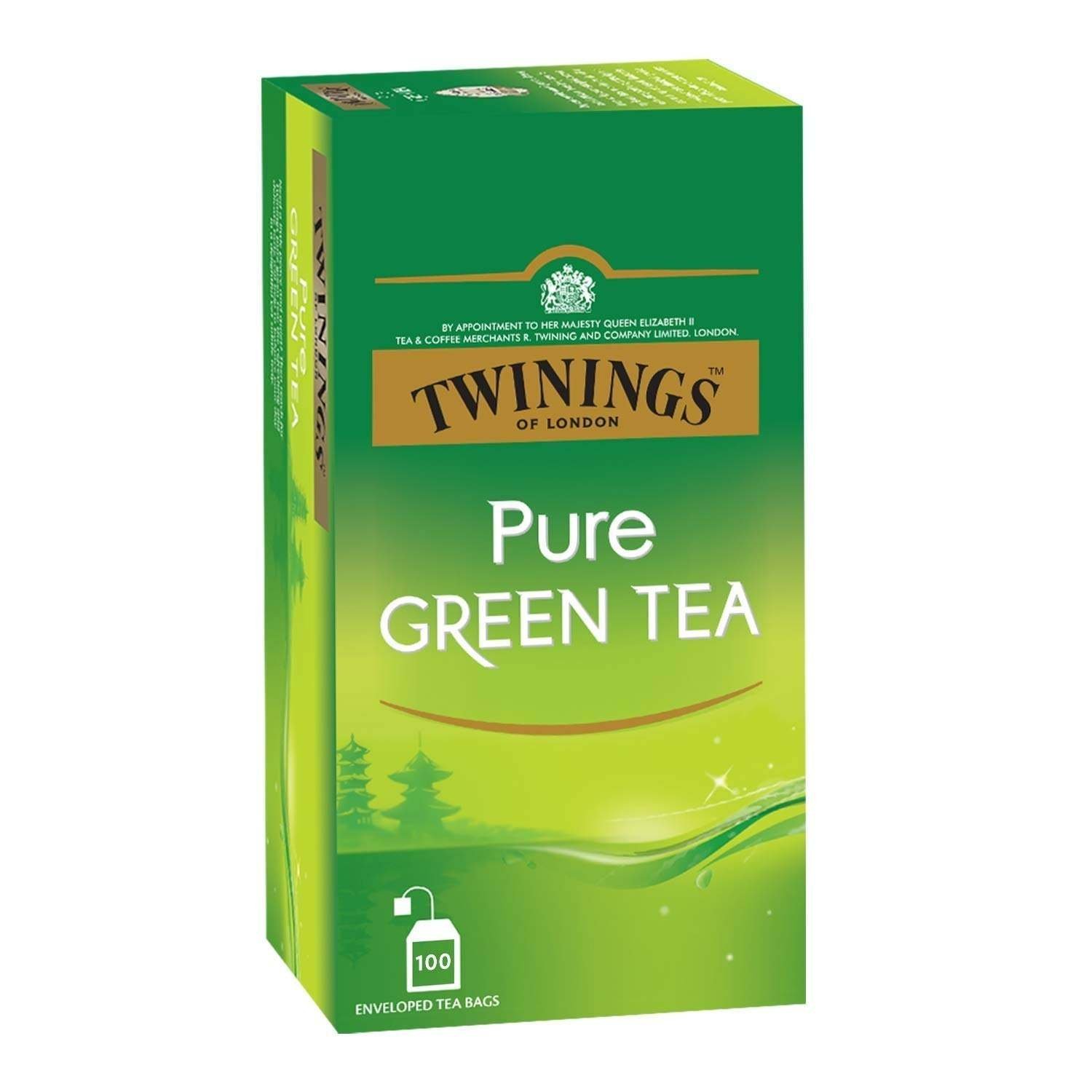 uk614Rp9j9r2L-1.jpg Twinings Pure Green Tea, 100 Teabags, Green Tea, Perfectly Balanced & Refreshing, 386 Gram - Fast UK Delivery - Image 1