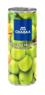 Chabaa White Grape Fruit Drink with Pineapple Pulp Can, 7.77 fl oz 230 ml - Fast UK Delivery