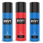 ENVY Dark Deo & Fiery Deo - 140ML Each & Nitro Deo - 120ML (Combo Pack of 3) | Long Lasting Deodorant for Men - Fast UK Delivery