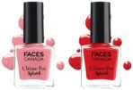 FACESCANADA Faces Splash Glossy Finish Nail Enamel, Ignite 35, 8 Ml And Faces Glossy Splash Nail Enamel, Hot Paprika 63, 8 Ml - Fast UK Delivery