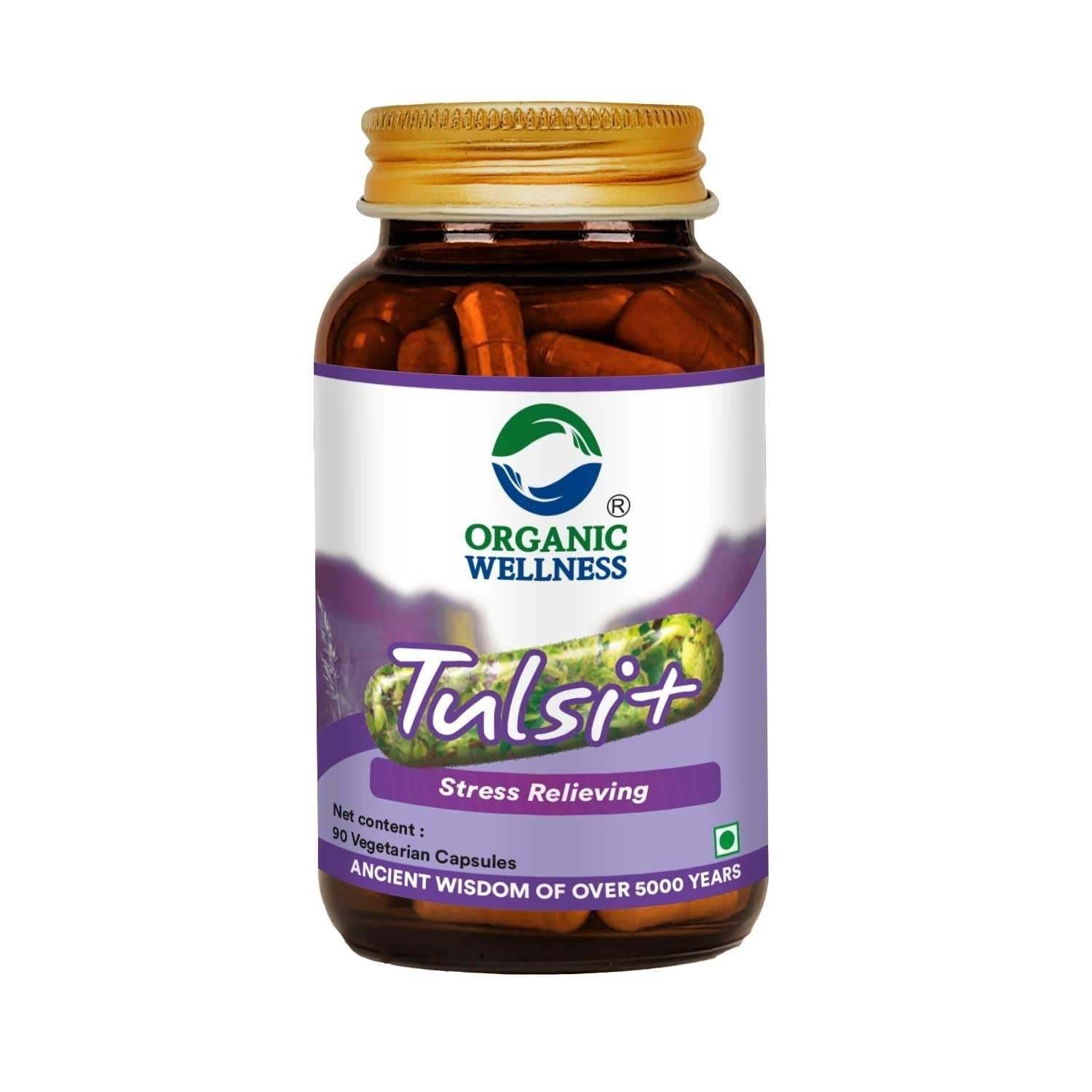 uk615skq5sKL.jpg Organic Wellness Tulsi Stress Reliving Supplement For Respiratory Wellness Provides Relief In Cough & Cold Stamina Boosts Immunity Prevents Chronic Disease 100% Organic (90 N Veg Capsules) - Fast UK Delivery - Image 1