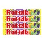 Fruit-Tella 2 in 1 Lemon Grape Flavour Chewy Candy, 32.4 g, 4 Pack - Fast UK Delivery