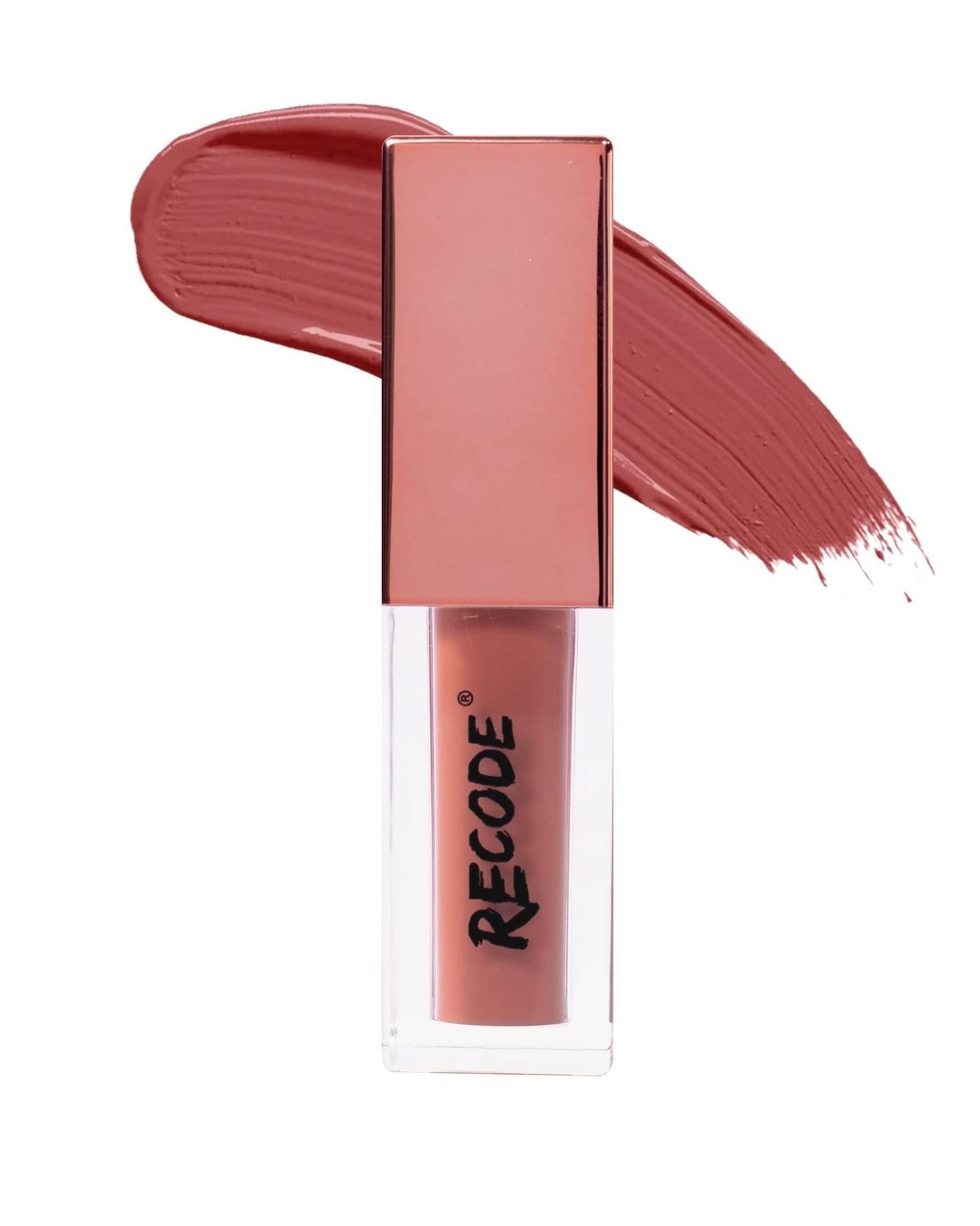 uk616hTTvswyL-1-1.jpg Recode Hydrating Matte Liquid Lipstick with Rose Flower Extract, Jojoba Oil & Argan Oil, Transfer-Proof & Hydrating for Lips, Liquid Lipstick for Women & Girls, August-08, 3ml - Fast UK Delivery - Image 1
