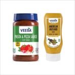 Veeba Pasta-Pizza Sauce,525g & American Mustard Sauce Pet Bottle,320g - Pack of 2 - Fast UK Delivery